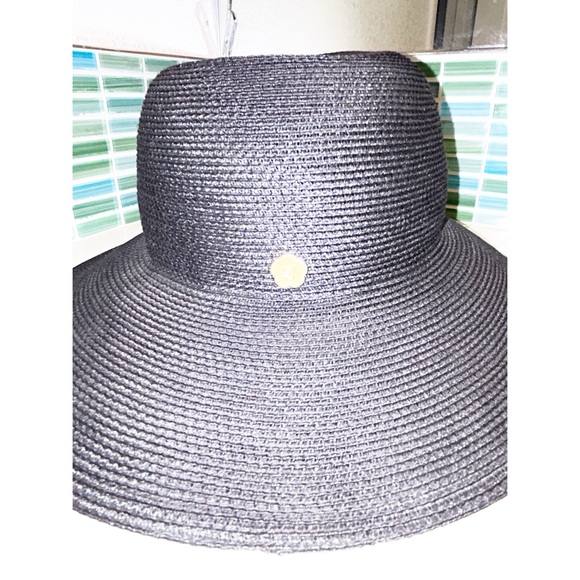 NWOT ERIC JAVITZ Hampton in Original Black Squishee Packable Straw Hat 4” Brim - Picture 12 of 14